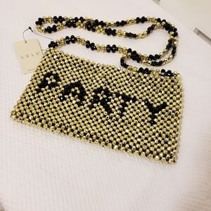 NWT Lulu "PARTY" Beaded Crossbody Retail $69.00 unique!